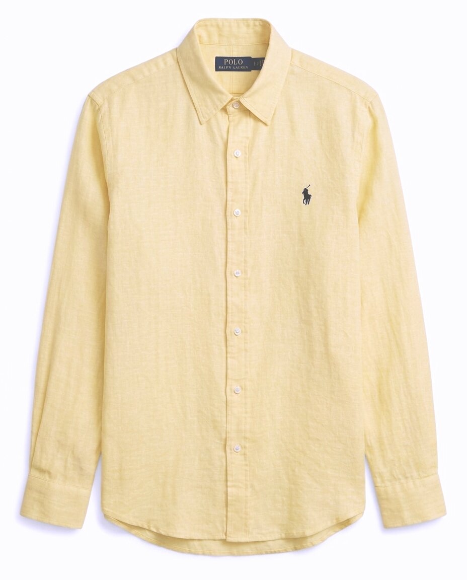 Ralph Lauren 100% French Linen Vintage Shirt, Yellow