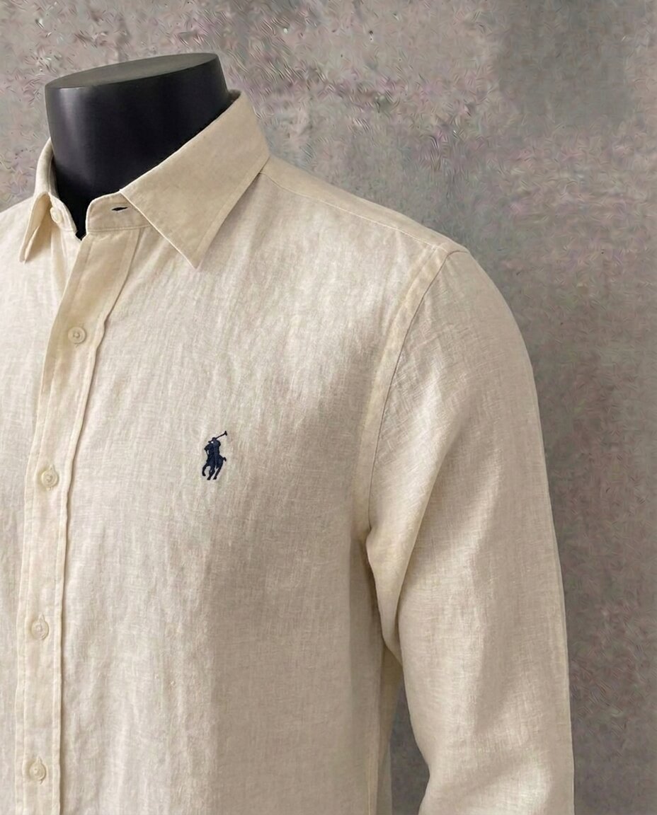 Ralph Lauren 100% French Linen Vintage Shirt, Off White