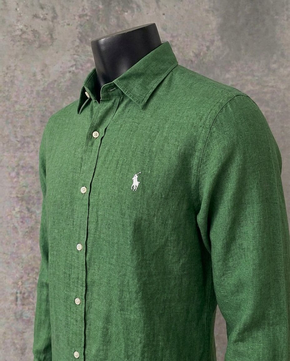 Ralph Lauren 100% French Linen Vintage Shirt, Green