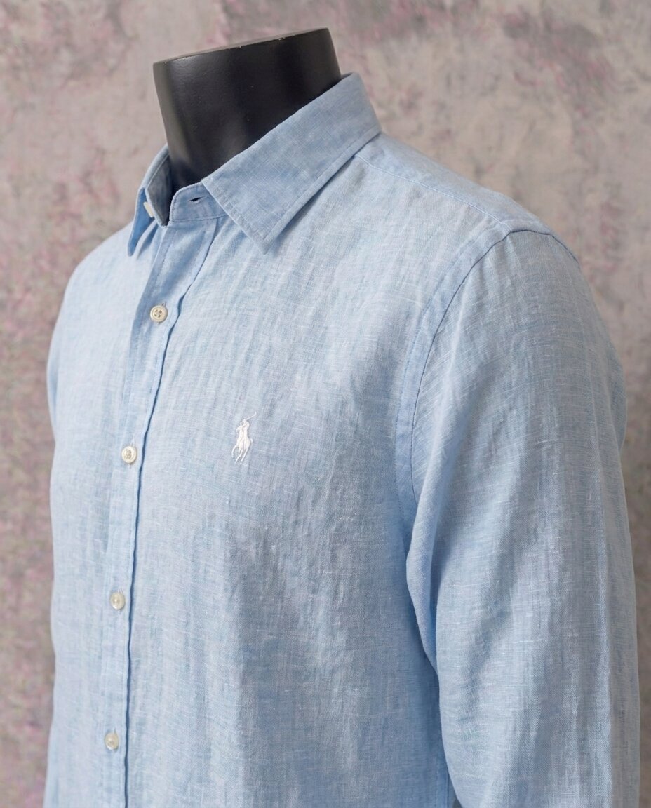 Ralph Lauren 100% French Linen Vintage Shirt, Sky