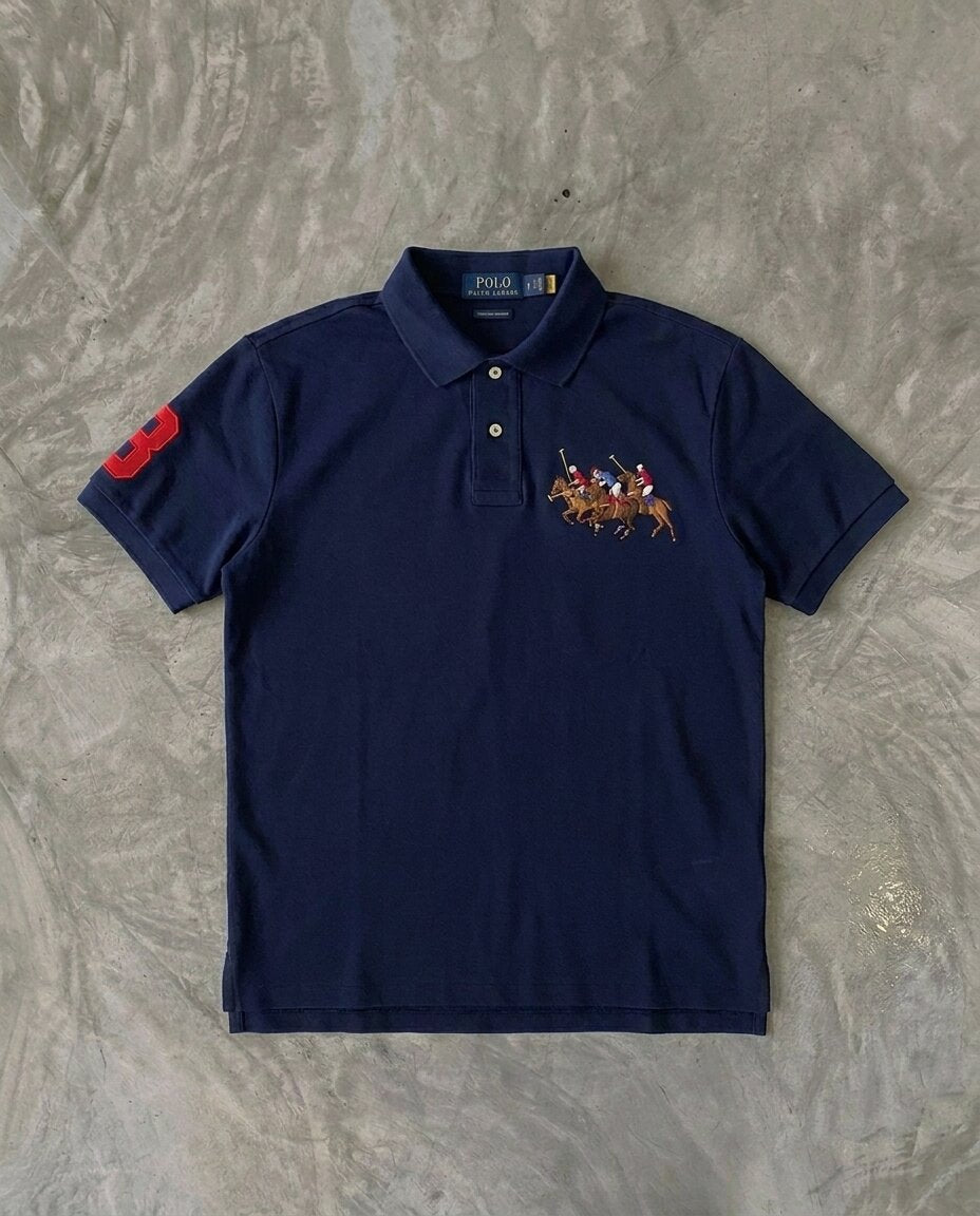 Ralph Lauren Triple Pony Pique Polo, Navy