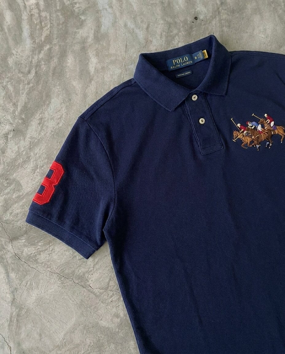 Ralph Lauren Triple Pony Pique Polo, Navy