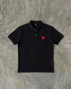 Hugo Boss Square Badge Logo Pique Polo, Black