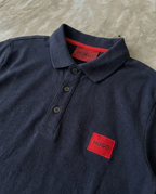 Hugo Boss Square Badge Logo Pique Polo, Navy
