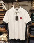 Hugo Boss Square Badge Logo Pique Polo, White