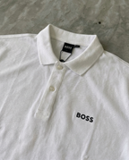 Hugo Boss Rubber Patch Logo Pique Polo, White