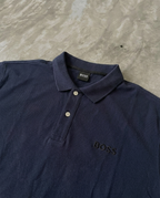 Hugo Boss Rubber Patch Logo Pique Polo, Navy