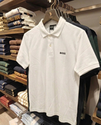 Hugo Boss Rubber Patch Logo Pique Polo, White