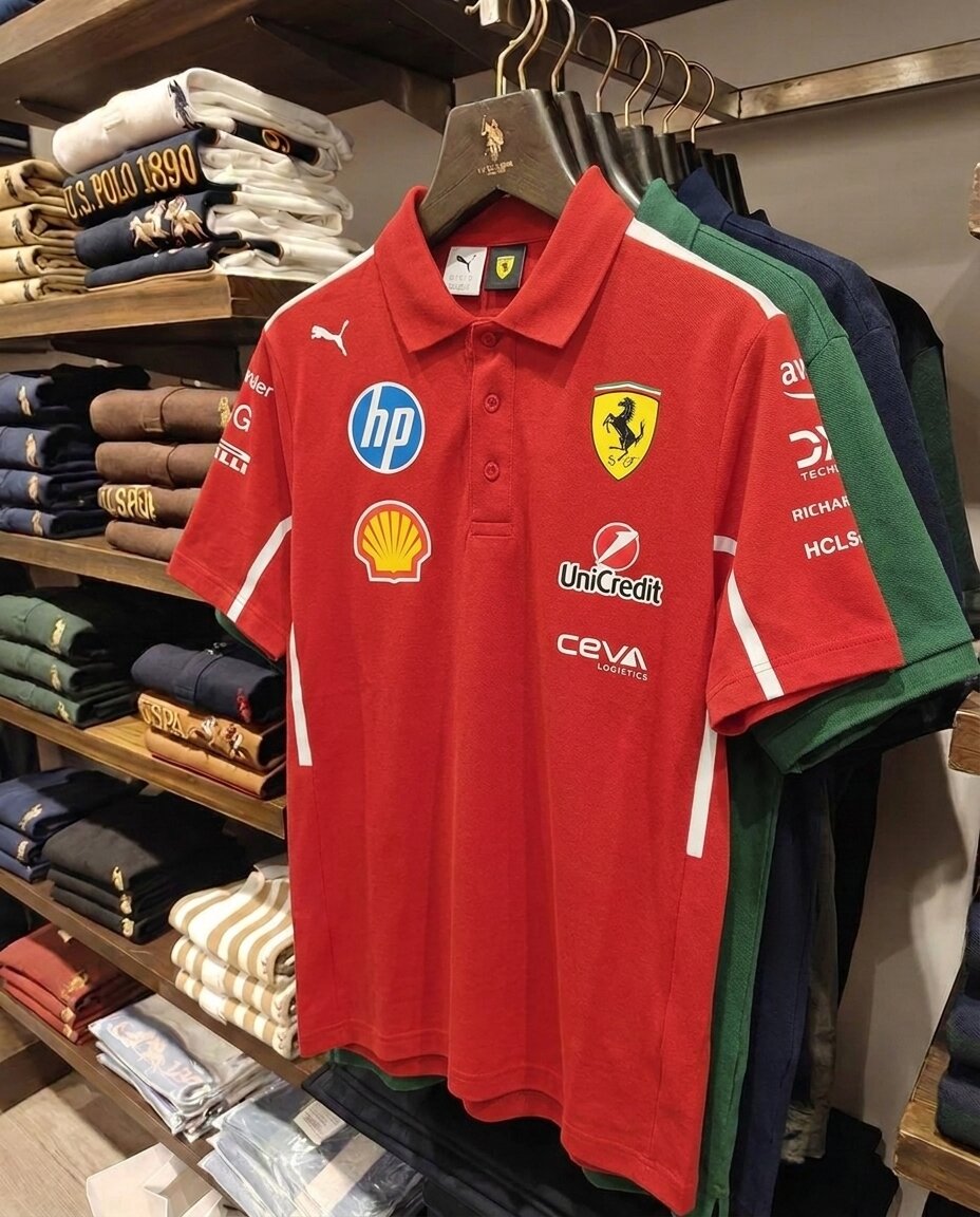 Ferrari Pique Blend Sports Polo, Red