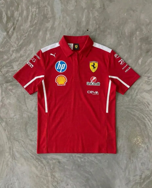 Ferrari Pique Blend Sports Polo, Red