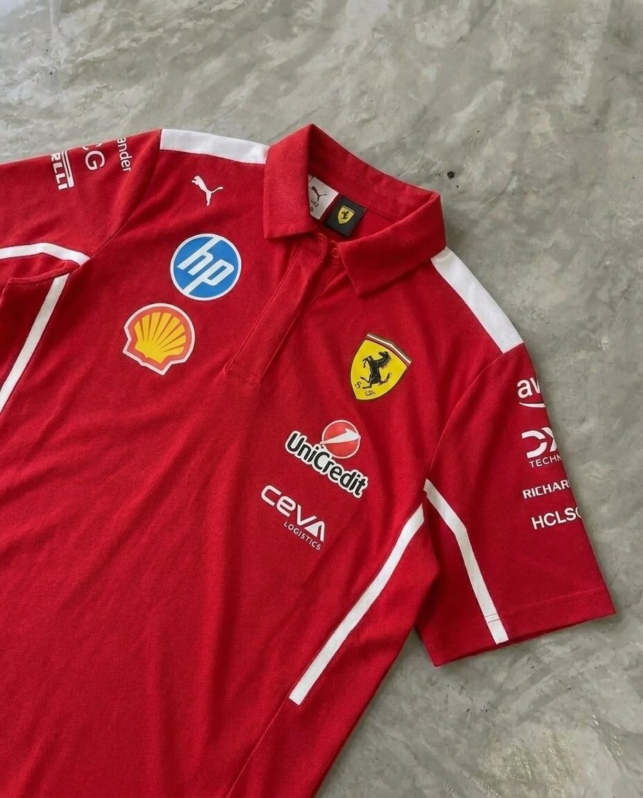 Ferrari Pique Blend Sports Polo, Red
