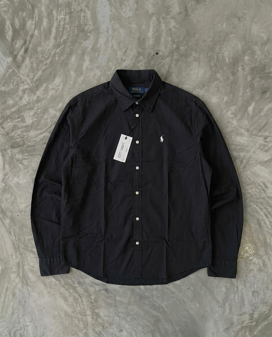 Ralph Lauren Stretch Cotton Formal Shirt, Black