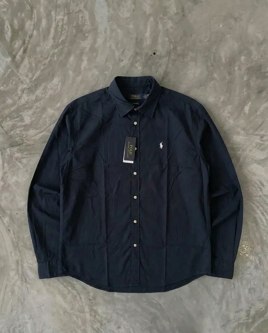 Ralph Lauren Stretch Cotton Formal Shirt, Navy