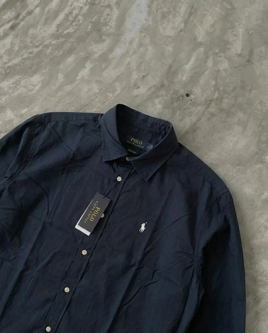 Ralph Lauren Stretch Cotton Formal Shirt, Navy