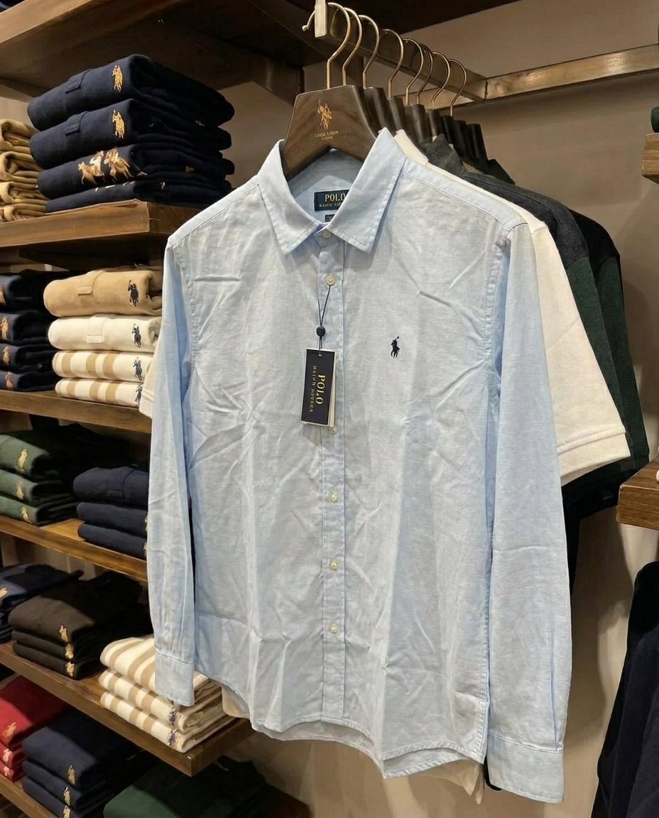 Ralph Lauren Stretch Cotton Formal Shirt, Sky