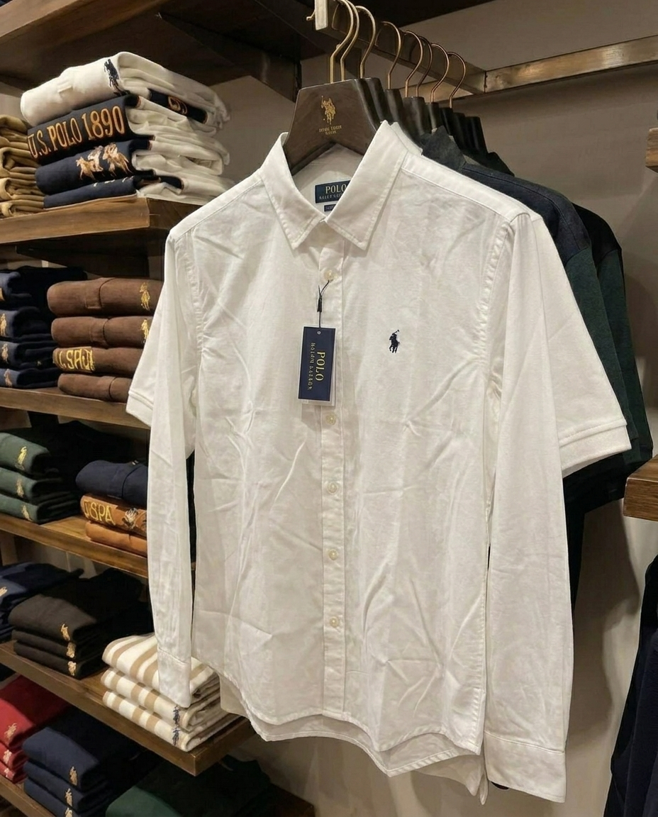 Ralph Lauren Stretch Cotton Formal Shirt, White