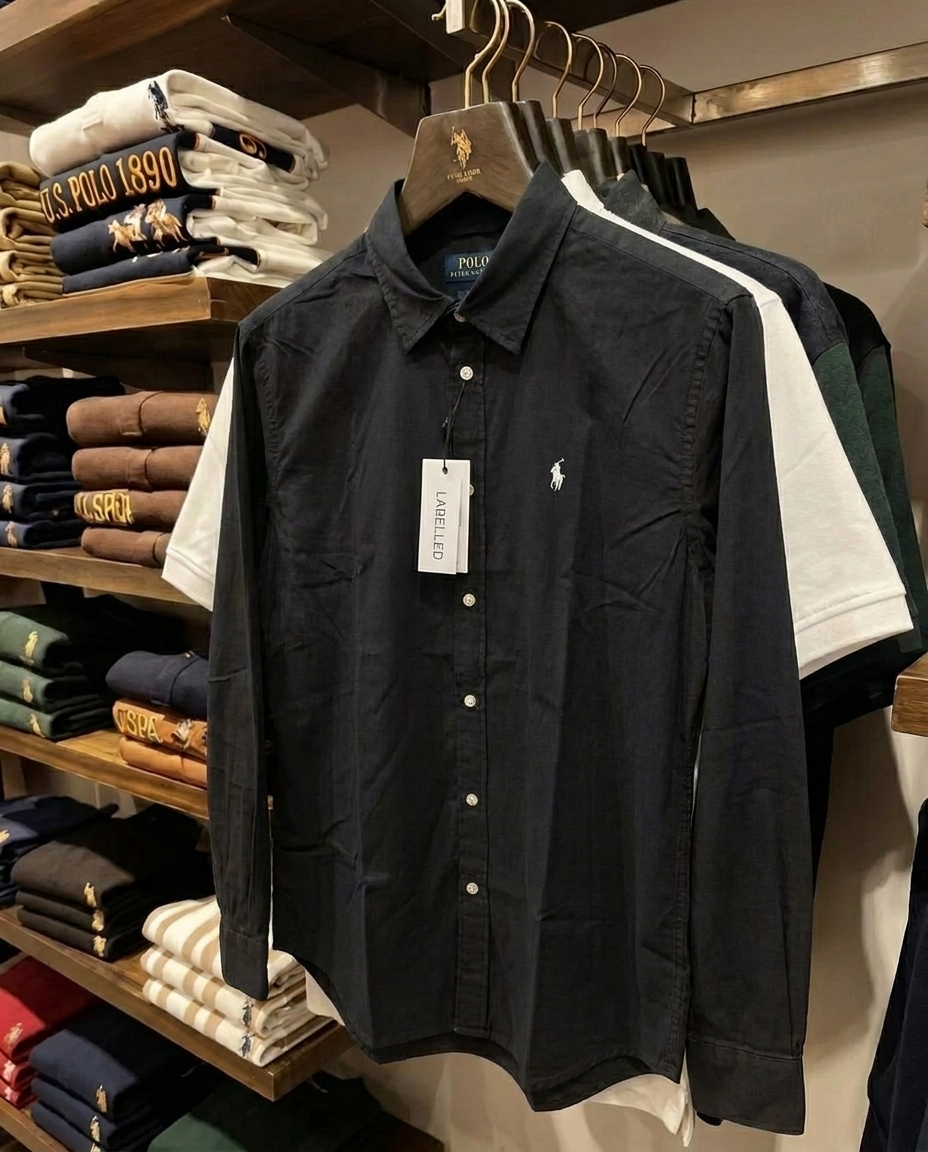 Ralph Lauren Stretch Cotton Formal Shirt, Black