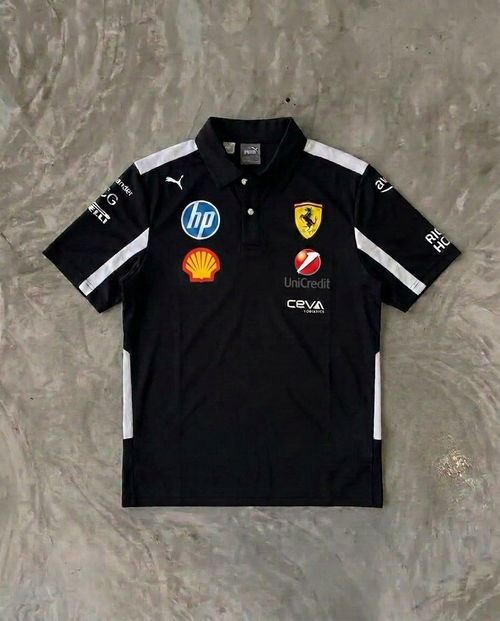 Ferrari Pique Blend Sports Polo, Black
