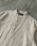 Ralph Lauren Linen/Remi Half Button Shirt, Beige