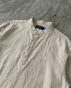Ralph Lauren Linen/Remi Half Button Shirt, Beige