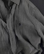 Ralph Lauren 100% French Linen Vintage Shirt, Ash Gray
